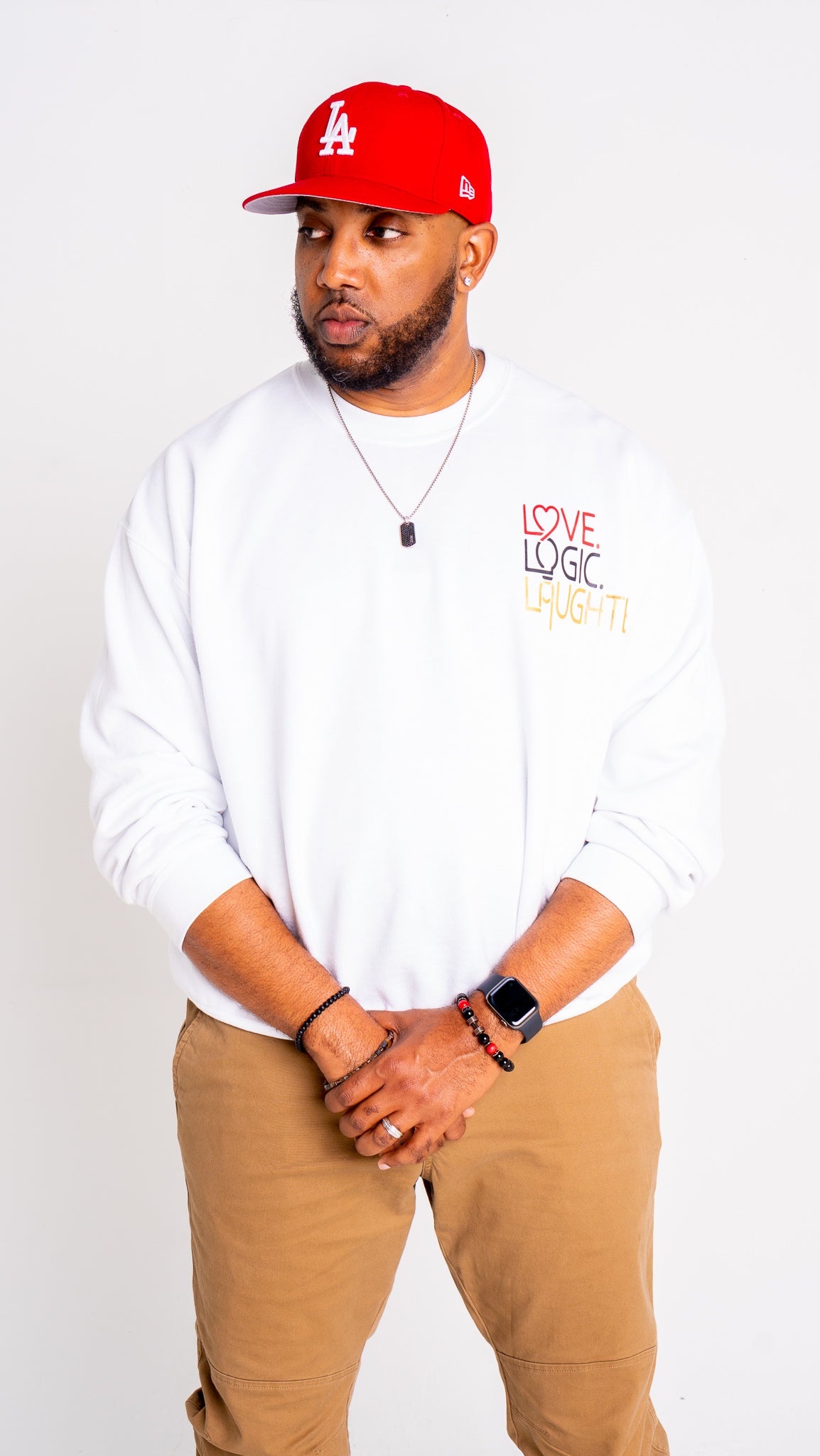 White Signature LLL Crewneck Sweatshirt