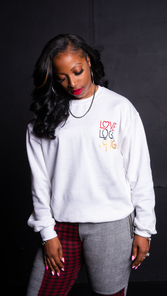 White Signature LLL Crewneck Sweatshirt